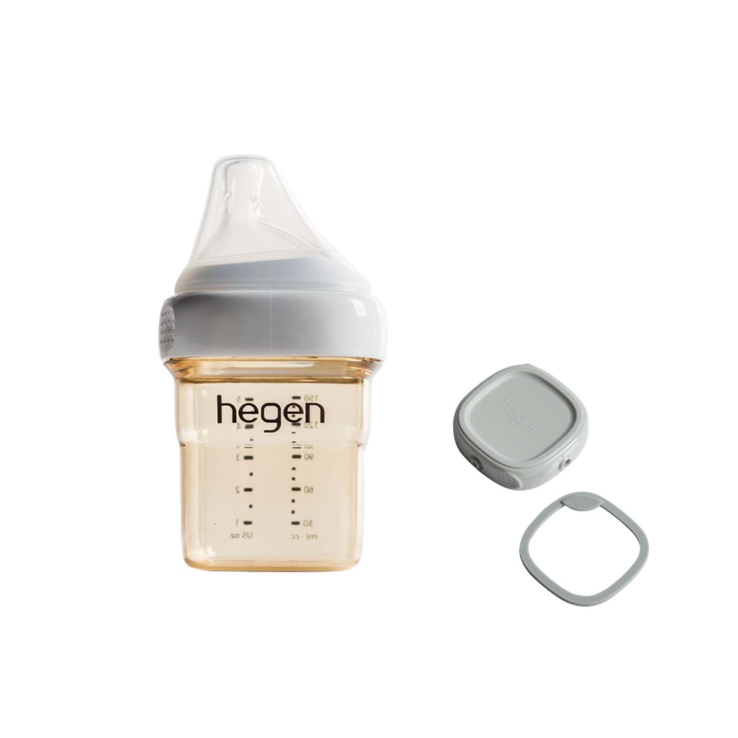 Hegen ベビーボトル 150ml ＆ フードストッカー用ふた セット（グレー）