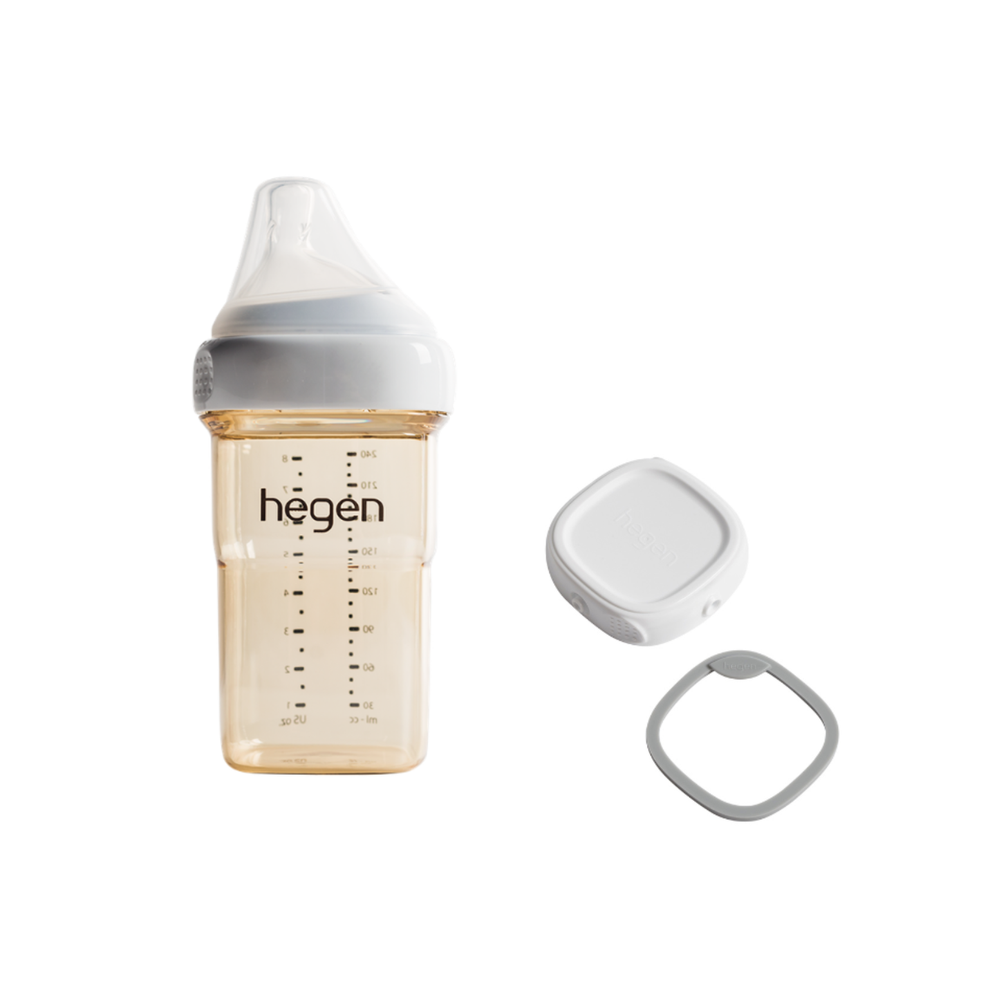 Hegen ベビーボトル 240ml ＆ フードストッカー用ふた セット (ホワイト）